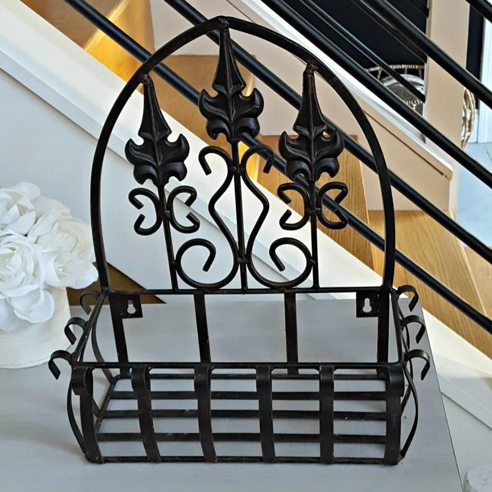 FRENCH Farmhouse VINTAGE CAST METAL WALL SHELF